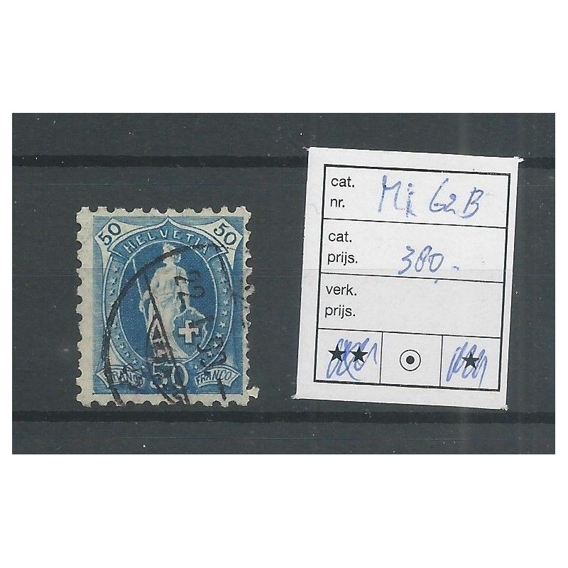 Zwitserland  62B Stehende Helvetia 50ct VFU/gebr   CV 380 €