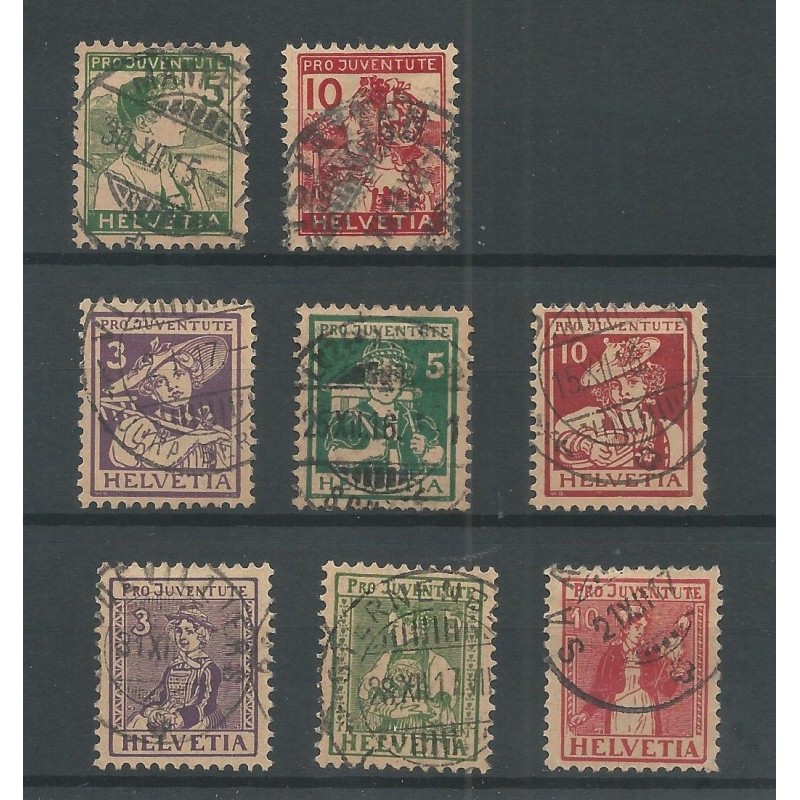 Zwitserland 128/129, 130/132, 133/135  PRO-JUVENTUTE VFU/gebr   CV 380 €