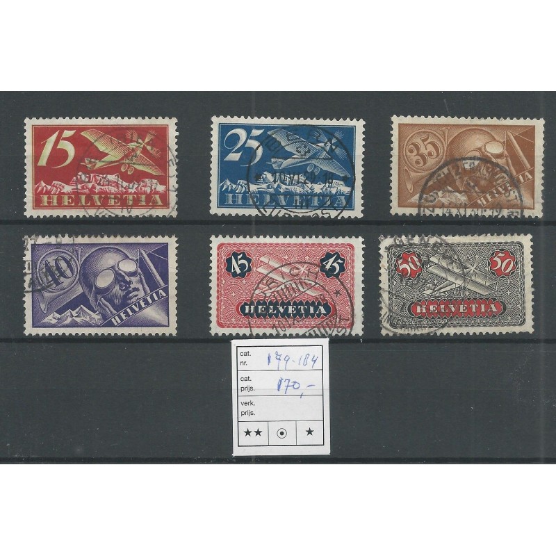 Switzerland 179-184 Airmail  VFU/used   CV 170 €