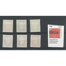 Dutch East Indies 351-353PM , 355-356PM Wilhelmina plate flaw MNH  CV 220€