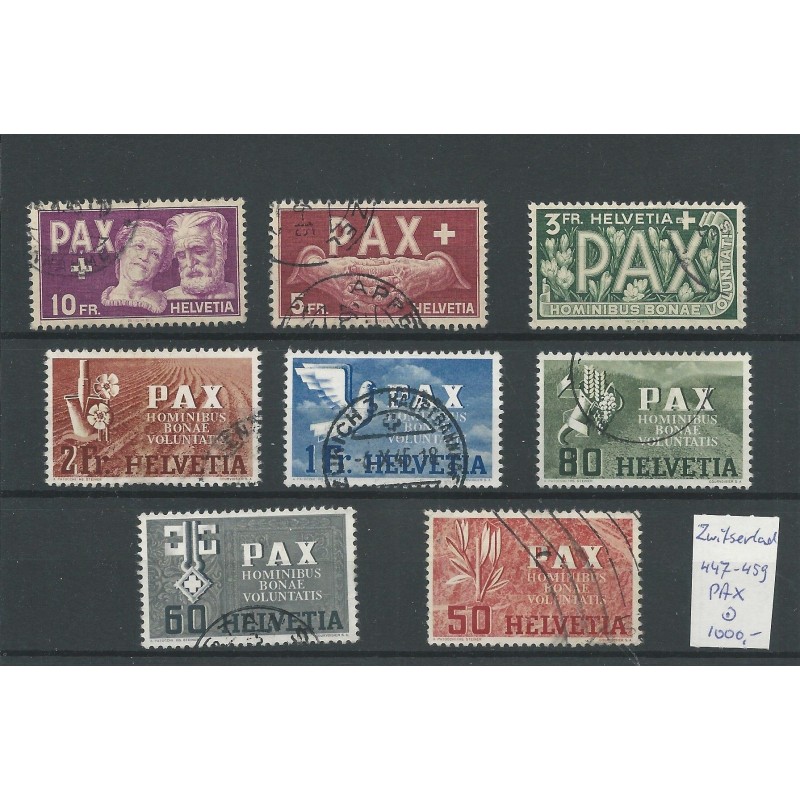 Switzerland  447-459 PAX-set  VFU/used  CV 1000 €