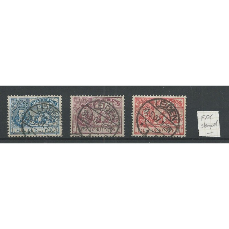Netherlands 87-89 with "LEIDEN 31-5-1907" laatste dag cancel  VFU/used  CV 20+ €