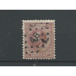 Netherlands 20 Willem III with puntstempe 48/ Harderwijk VFU/used  CV 62,50 €
