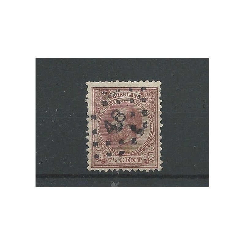 Netherlands 20 Willem III with puntstempe 48/ Harderwijk VFU/used  CV 62,50 €