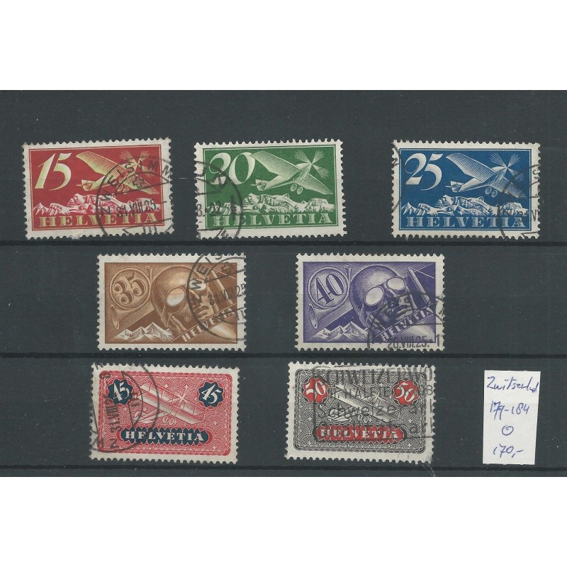 Zwitserland  179-184 Luftpost 1923  VFU/gebr  CV 170 €