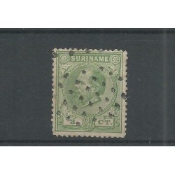 Suriname 4A  Willem III  stomp numeral dot cancel VFU/used  CV 75+ € !! EXTREMELY FINE !!