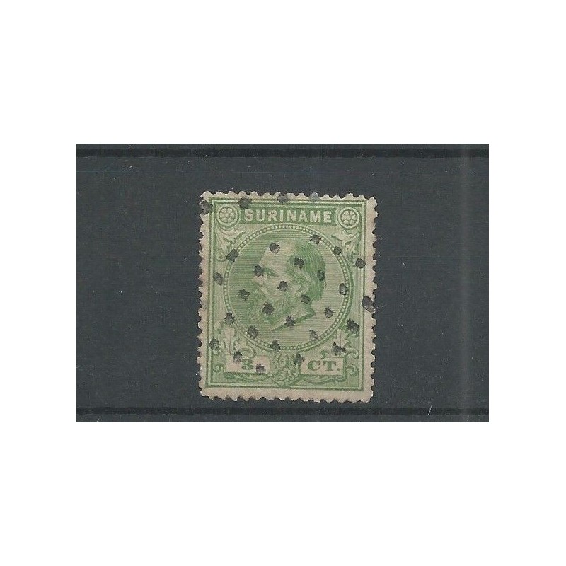 Suriname 4A  Willem III  stomp puntstempel VFU/gebr  CV 75+ € !! PRACHT !!