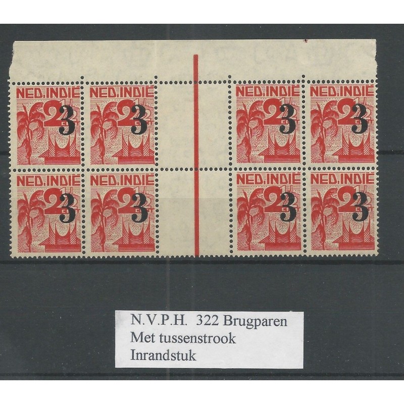 Dutch East Indies 322 pair  with TUSSENSTROOK  MNH  CV 15 €
