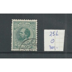 Netherlands  25L Willem III 12,5x12,5 gr.gt  VFU/used  CV  300 €
