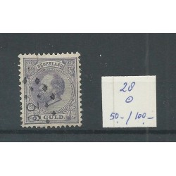 Netherlands  28 with numeral dot cancel 36 VFU/used  CV  150 €