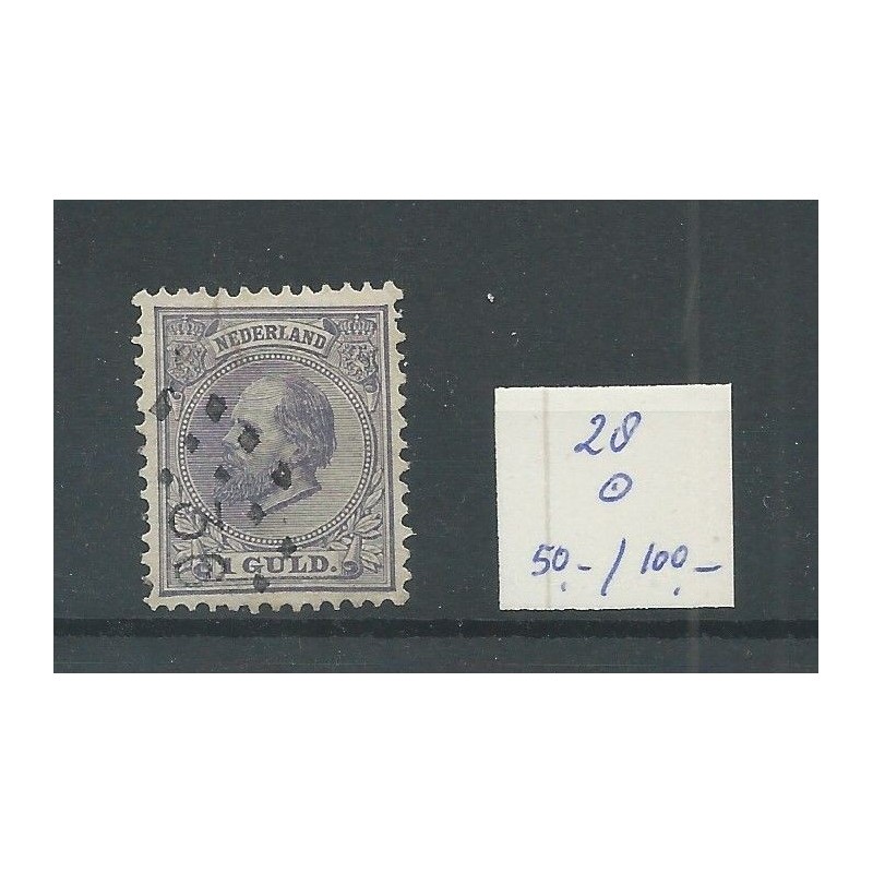 Nederland  28 met puntstempel 36 VFU/gebr  CV  150 €