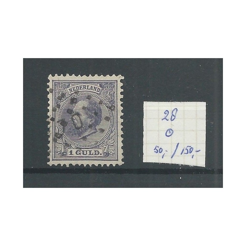 Netherlands  28 with numeral dot cancel 70 VFU/used  CV  200 €