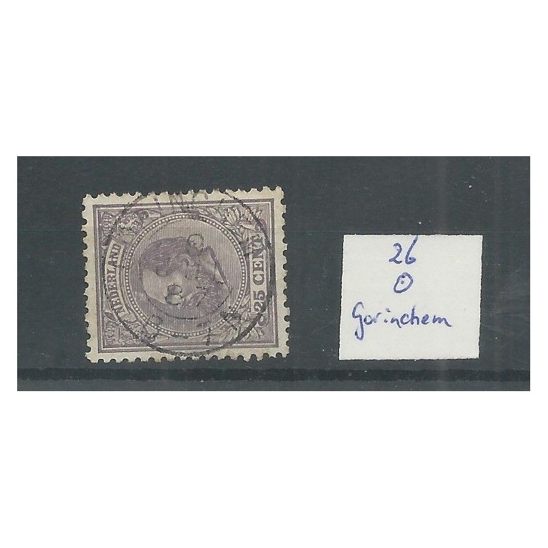 Nederland  26 met "GORINCHEM 1887" kleinrond VFU/gebr  CV  10+ €