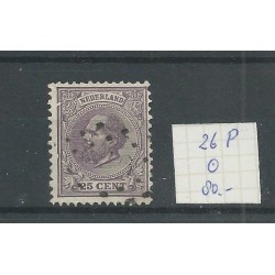Netherlands  26P  Willem III plate flaw  VFU/used  CV  80 €