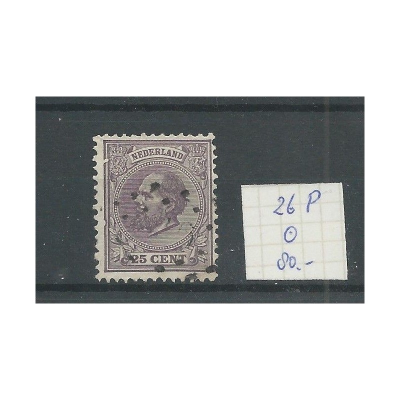 Netherlands  26P  Willem III plate flaw  VFU/used  CV  80 €