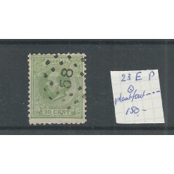 Netherlands  23EP  Willem III plate flaw groene punt VFU/used  CV  150 €