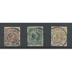Netherlands  36, 41, 43 with LARGE ROUND CANCEL cancel VFU/used  CV  55+ €
