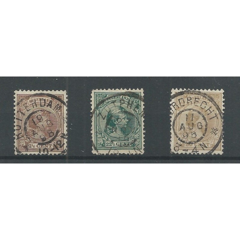 Nederland  36, 41, 43 met GROOTROND stempel VFU/gebr  CV  55+ €