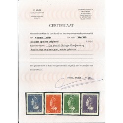 Nederland  346-349 Wilhelmina Konijnenburg  MNH/postfris  CV 455 € Certificaat Muis !!