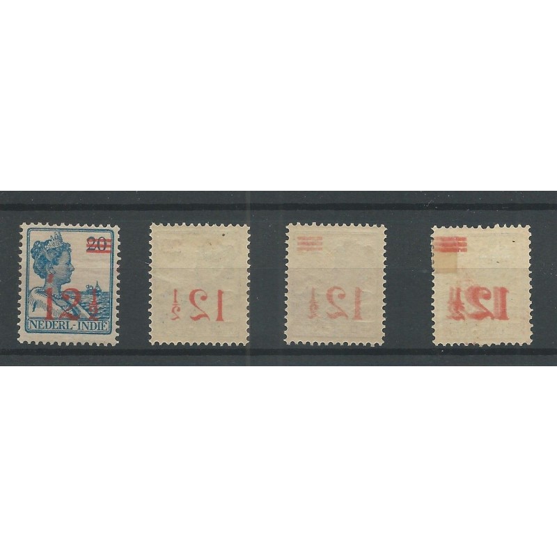 Dutch East Indies  171 Provisional issue  Diverse opdrukfouten MH/unused  CV 300+ €