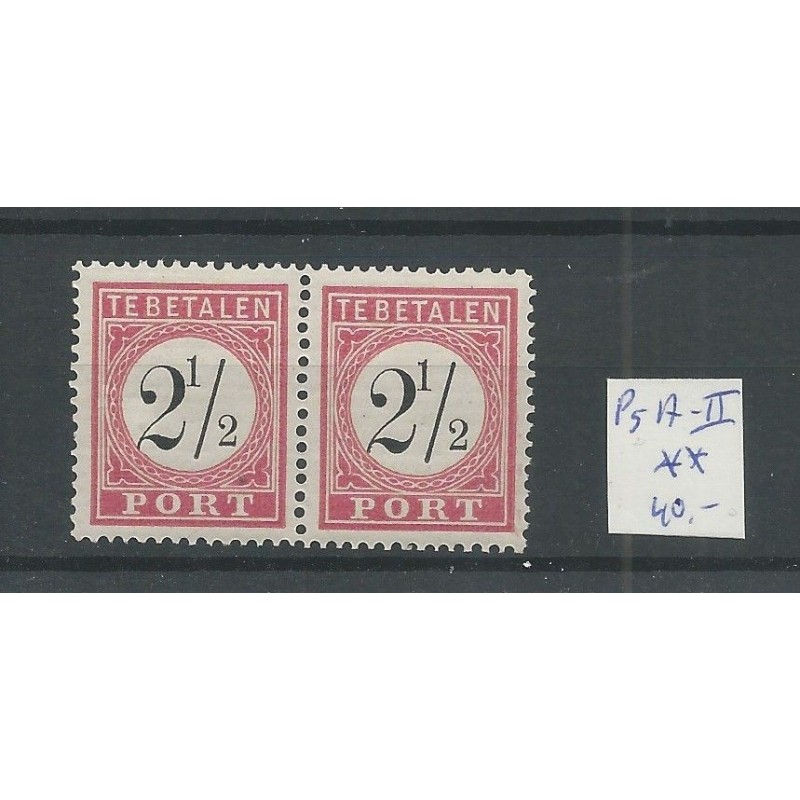 Dutch East Indies  P5A-II  pair Postage due MNH  CV 40 €