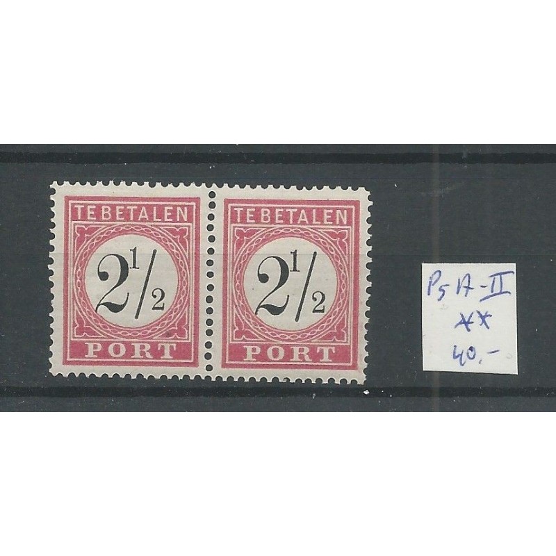 Ned. Indie  P5A-II  paartje Port MNH/postfris  CV 40 €