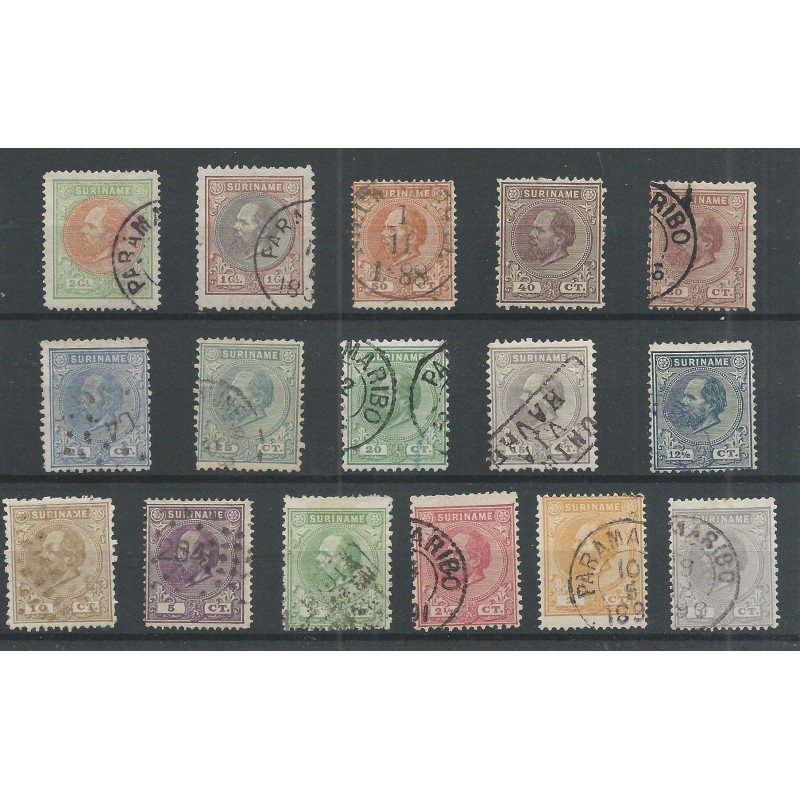 Suriname  1-15  Willem III  VFU/used  CV 407 €