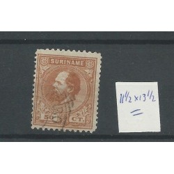 Suriname  13 Willem III  VFU/used  CV 25 €  VERVALSING !!