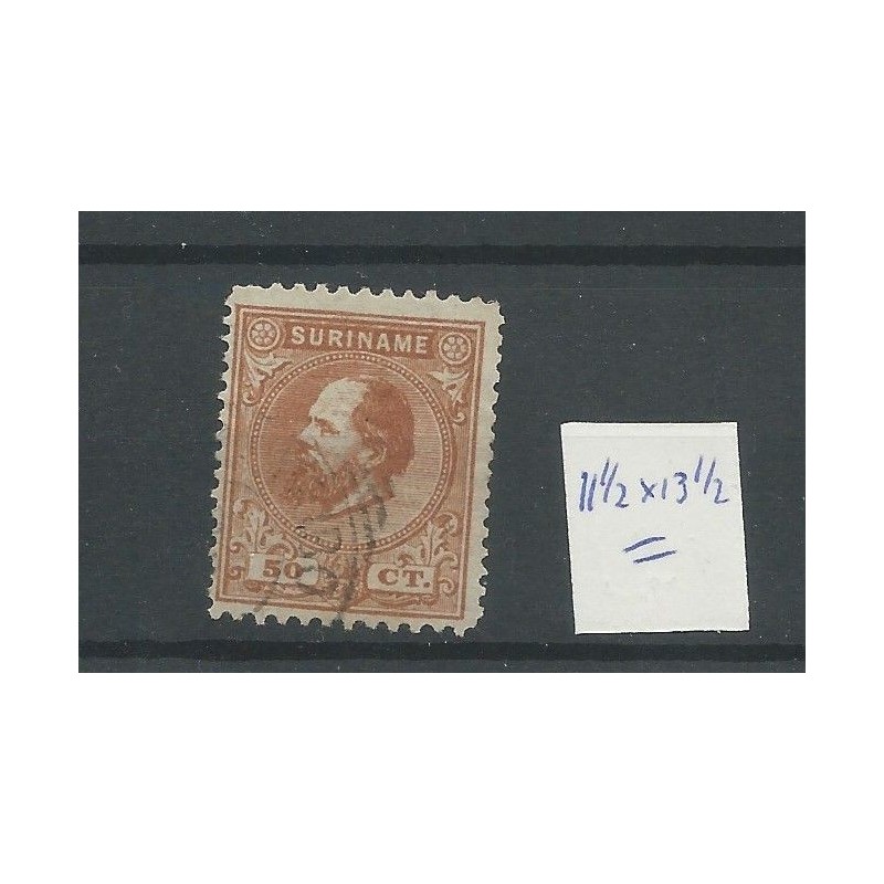 Suriname  13 Willem III  VFU/gebr  CV 25 €  VERVALSING !!
