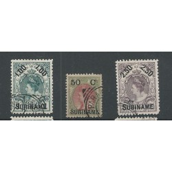 Suriname 34-36 Provisional issue VFU/used CV 45 €