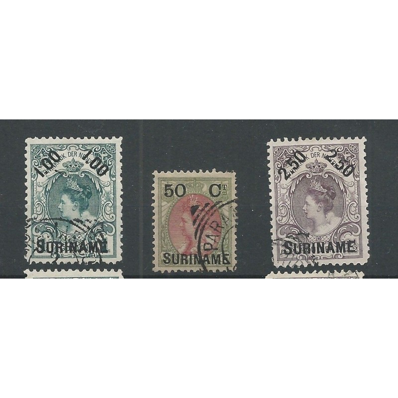 Suriname 34-36 Hulpuitgifte VFU/gebr CV 45 €