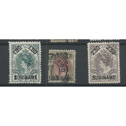 Suriname 34-36 Provisional issue VFU/used CV 45 €