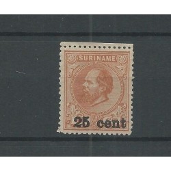 Suriname 38A Provisional issue MH/unused CV 170 € Certificate !!