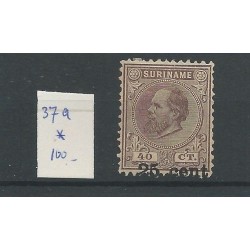 Suriname 37a Provisional issue Shifted overprint  MH/unused CV 125 €