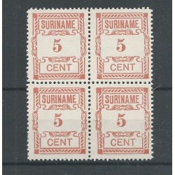 Suriname 67 Hulpuitgfite block of 4 MH/unused CV 40+ €