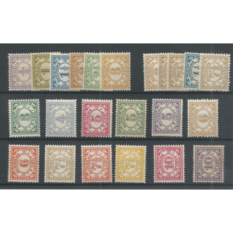 Suriname 69-86  Numeral set and extra MH/unused CV 65+ €