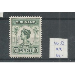 Suriname 100D Wilhelmina MNH/postfris  CV 60 €
