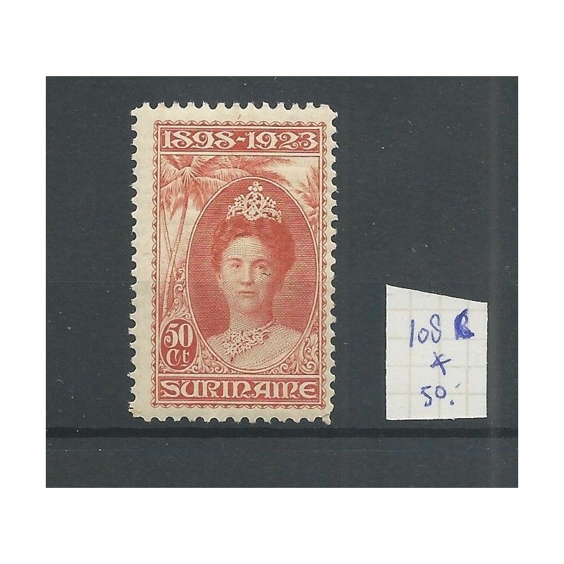 Suriname 107C  Wilhelmina MH/ongebr  CV 25 €