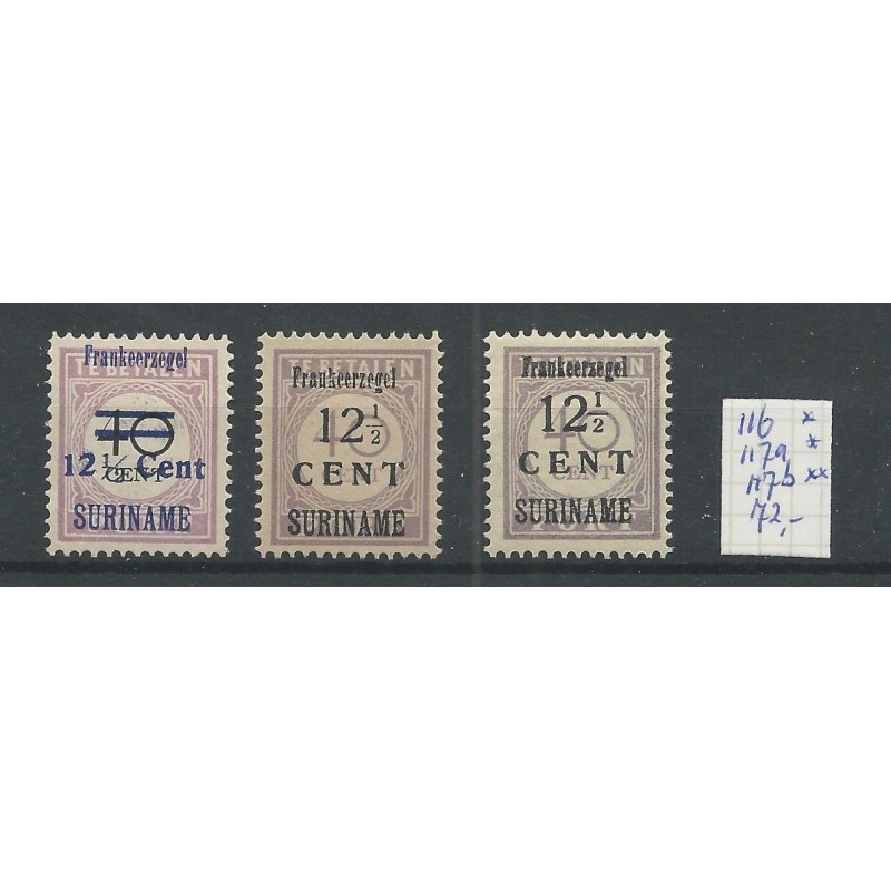 Suriname 116/117 Provisional issue VARIETEITEN MH/unused  CV 280+