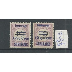 Suriname 116/117 Provisional issue VARIETEITEN MH/unused  CV 280+