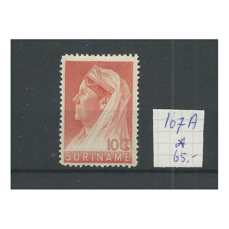 Suriname 167A  Wilhelmina  MH/ongebr  CV 65 €