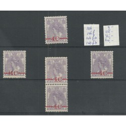Netherlands 106, 106f, 106fa, 106fb  Opruimingsuitgifte MH/unused  CV 689 €