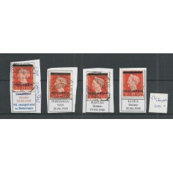 Dutch East Indies 4 ZELDZAME Long-bar cancel  VFU/used   CV 200+ €