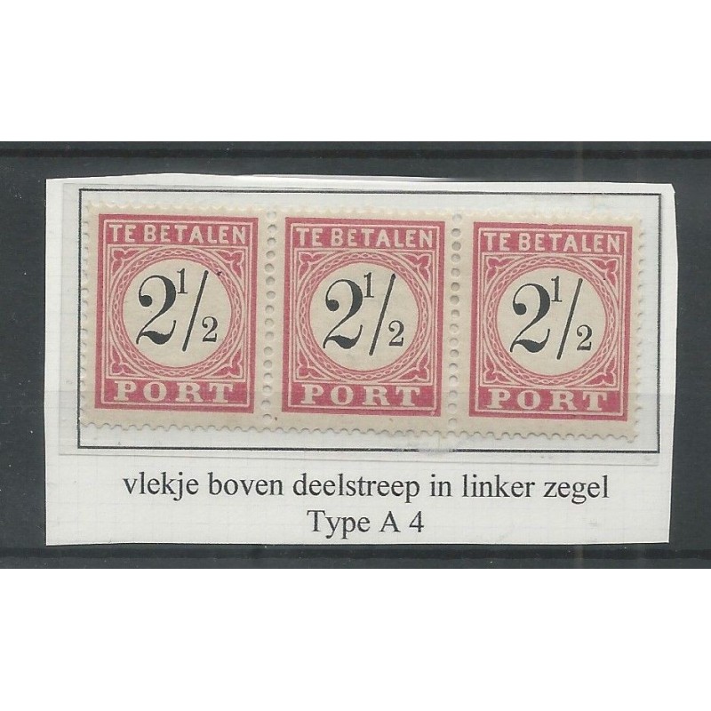 Dutch East Indies P5A-IV  Postage due opdrukfout  MH/unused  CV 25 €