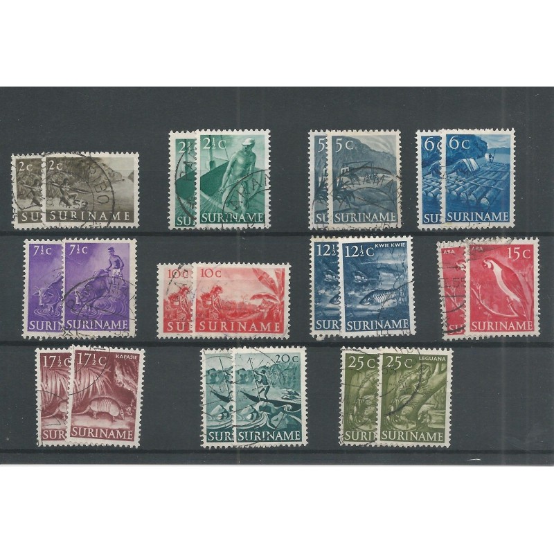 Suriname 297-307 INheemse voorstellingen 2x VFU/used  CV 17 €