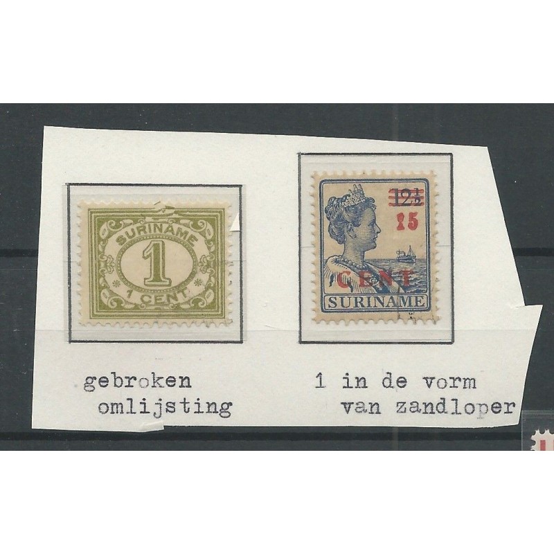 Suriname 2 LEUKE plaatfouten  VFU/used CV ?? €
