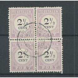 Suriname P9-I (3x) / P9-III block Postage due 1892  VFU/used  CV 10+ €