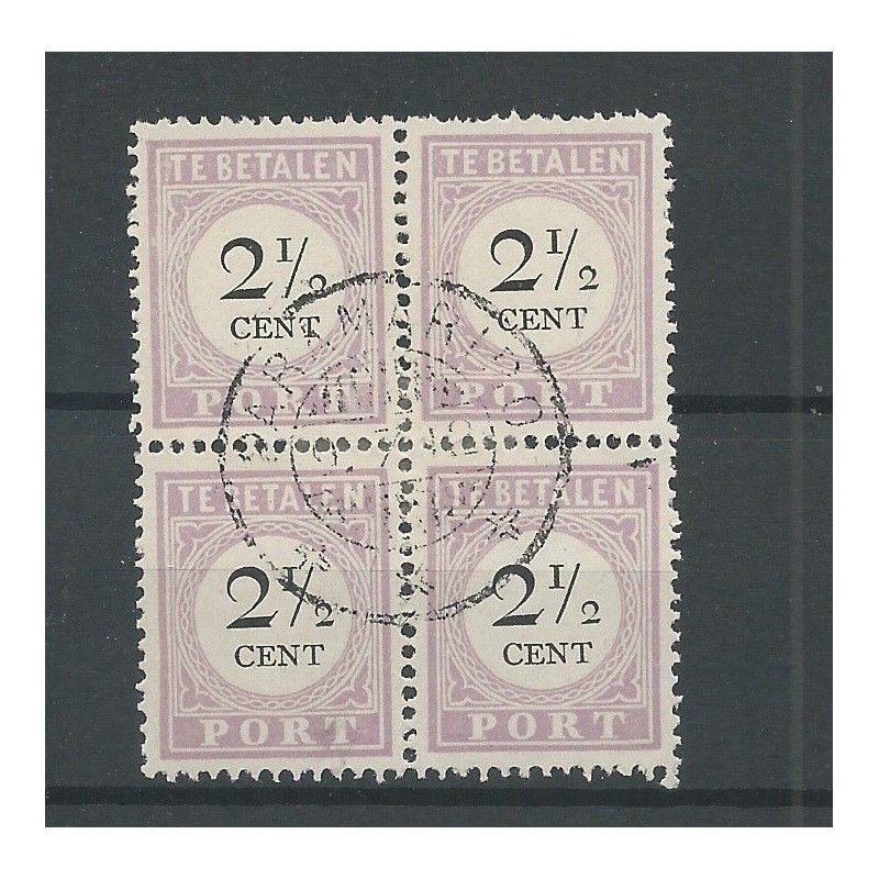 Suriname P9-I (3x) / P9-III blokje Port 1892  VFU/gebr  CV 10+ €