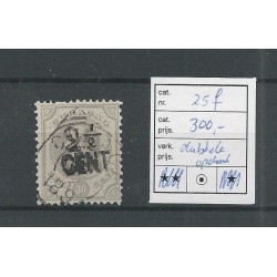 Curaçao 25f  Provisional stamp  double overprint VFU/used CV 300 €  EXTREMELY FINE !!