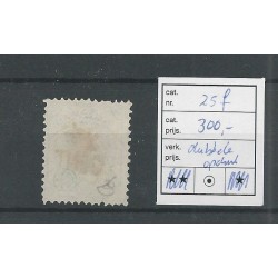 Curaçao 25f  Provisional stamp  double overprint VFU/used CV 300 €  EXTREMELY FINE !!